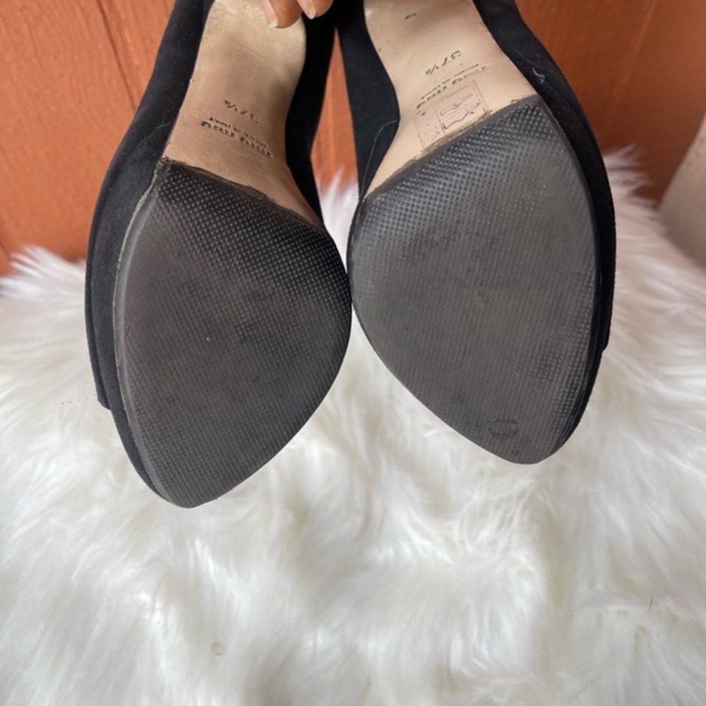 Miu Miu Black Suede Open Toe Platform Heels | Siz… - image 8